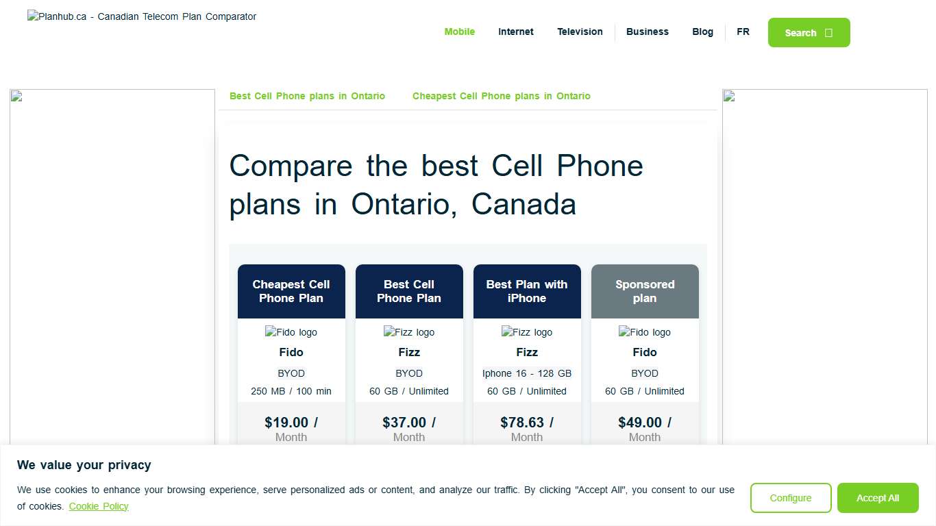 Cell Phone Plans Available in Ontario in January 2026 |